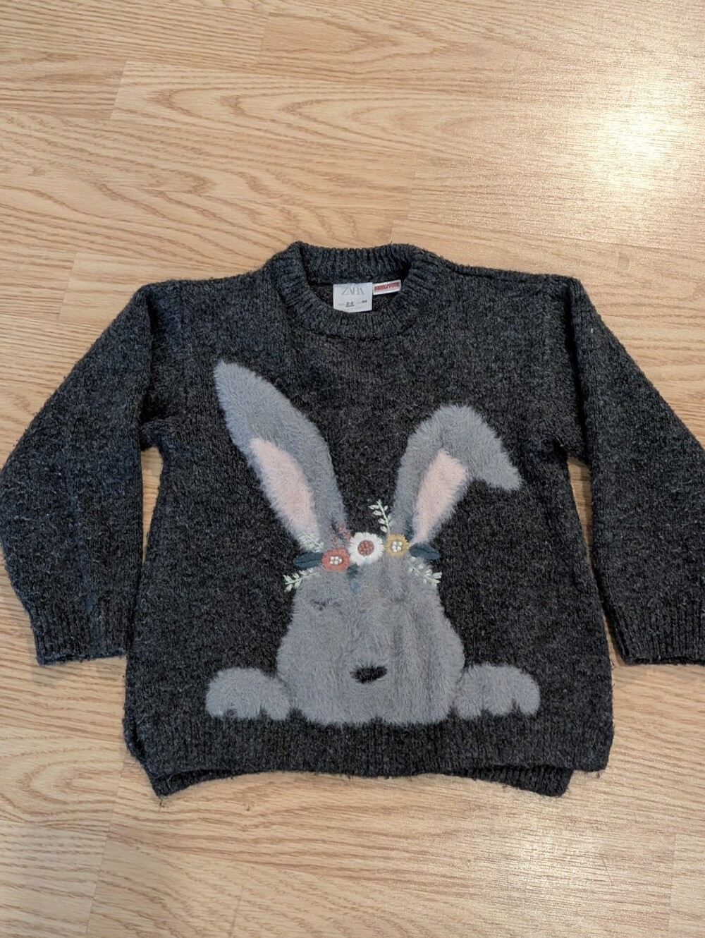 Zara Grey Bunny Sweater